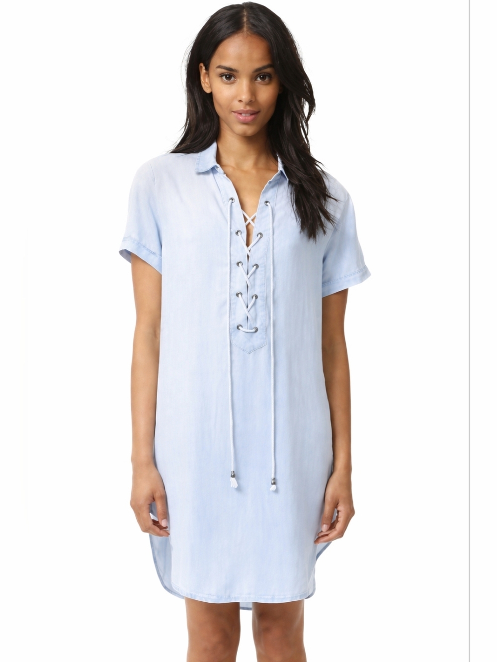 Rails Rocky Lace Up Chambray Shift Dress Blue Size M - Picture 1 of 5